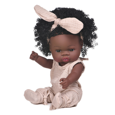 14&quot; Full Body Silicium Logo personnalisé Reborn Vinyl Silicone poupées pour enfants Noir africain