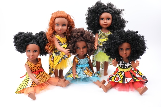 Dessin personnalisé poupées en vinyle de 35 cm poupée noire africaine pour enfants