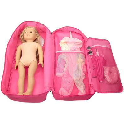 18 pouces poupées de stockage de voyage porteuse valise sac à dos sac à dos pour le style américain fille cadeau pour les enfants