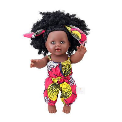 Doux lavage des mains poupées en vinyle de silicone de 35 cm pour enfants poupée noire africaine