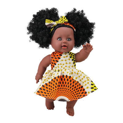 Doux lavage des mains poupées en vinyle de silicone de 35 cm pour enfants poupée noire africaine