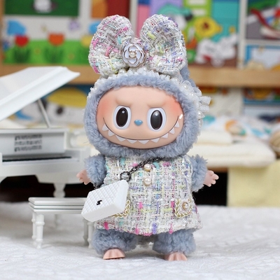 Nee Design Tissu de poupée Labubu Sweater Tissu de jouet Colorant Costume Set Labubu Dress de dessin animé