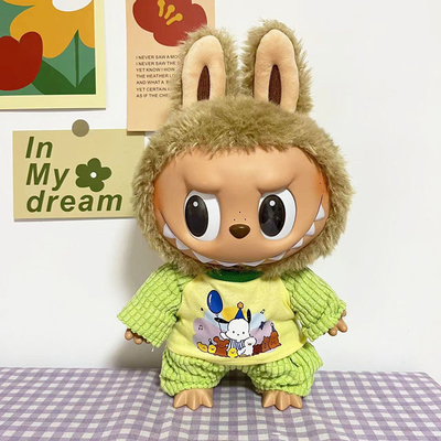 Bas MOQ Tissu de poupée Labubu Sweater Tissu de jouet Coloré Costume Set Labubu Cartoon Dress
