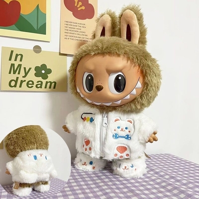 Meilleur prix Tissu de poupée Labubu Sweater Tissu de jouet Colorant Costume Set Labubu Cartoon Dress